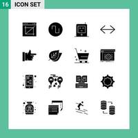 Pictogram Set of 16 Simple Solid Glyphs of vote like baby right left Editable Vector Design Elements