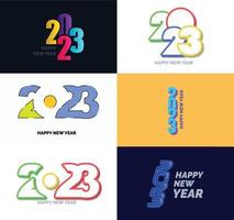 Big Collection of 2023 Happy New Year symbols Cover of business diary for 2023 with wishes vector