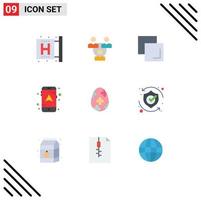 Flat Color Pack of 9 Universal Symbols of easter egg decoration communication navigation map Editable Vector Design Elements