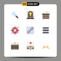 conjunto de 9 iconos de interfaz de usuario modernos signos de símbolos para enlace de tarea sauna conectar elementos de diseño de vector editable de destino