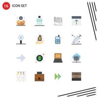 Pictogram Set of 16 Simple Flat Colors of biochemistry layout home interface arrange Editable Pack of Creative Vector Design Elements