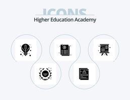 Academy Glyph Icon Pack 5 Icon Design. blackboard. page. user. email. knowledge vector