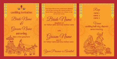 Indian wedding invitation template vector