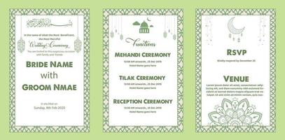 Islamic wedding invitation vector