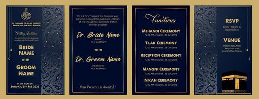 Islamic wedding invitation vector