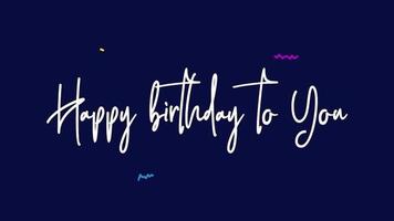 happy birthday to you text animation video