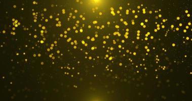 Golden luxury bokeh on particles floating in the air. Dust and glitter particles background. Black background , Use blending mode screen. Loop Animation video