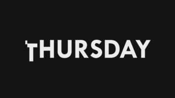 Thursday Text Cool and Modern Animation, Daily Routine, Days Name, Schedule video