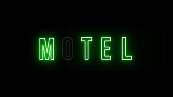 animação de filmagem de letreiro de néon de motel video