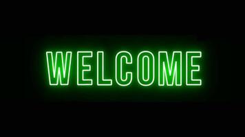 welcome neon sign animation footage video