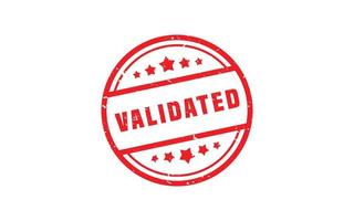 VALIDATED rubber stamp with grunge style on white background vector