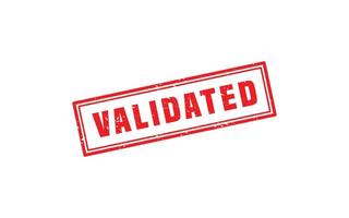 VALIDATED rubber stamp with grunge style on white background vector