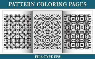 Pattern floral coloring page black and white vector