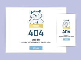 Page not found 404 design concept template. error page flat line vector. Link to a non-existent page. Astronaut in box illustration vector