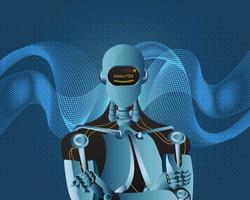 Futuristic Analyze Robot Style Vector Illustration