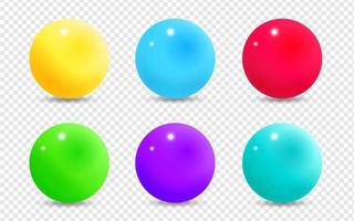 Modern geometrical , shiny ball vector without background, 3d ball, Vector set of colorful balls