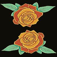 Rose flower glowing vector illustration