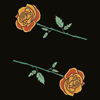 Rose flower glowing vector illustration