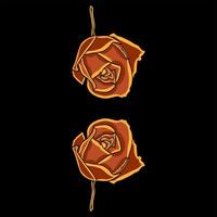 Rose flower glowing vector illustration