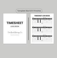 Timesheet Log Book and KDP Interior vector