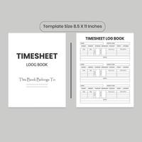 Timesheet Log Book and KDP Interior vector