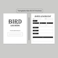 Bird Watching Log Book And kdp Interior vector