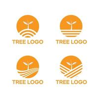 Tree logo design orange color vector