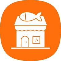 diseño de icono de vector de tienda de pescado