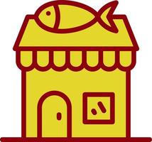 diseño de icono de vector de tienda de pescado