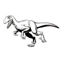 Hand-drawn funny raptor for tattoo, print, design and logo. Vector illustration.