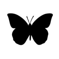 hermosa mariposa con estilo de silueta en un fondo blanco para impresión y diseño. ilustración vectorial vector