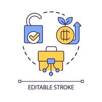 Free access to NFT market concept icon. Blockchain technology. Digital business growth abstract idea thin line illustration. Isolated outline drawing. Editable stroke vector