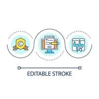 Intellectual property protection loop concept icon. Art safety online. Content creation abstract idea thin line illustration. Isolated outline drawing. Editable stroke vector