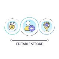 Anonymous crypto transactions loop concept icon. Blockchain technology privacy. Protection abstract idea thin line illustration. Isolated outline drawing. Editable stroke vector