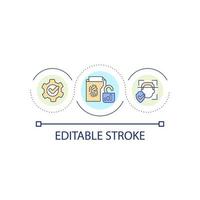 Biometric verification loop concept icon. Banking onboarding. App secure. Access control system abstract idea thin line illustration. Isolated outline drawing. Editable stroke vector