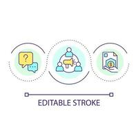 Clients engagement loop concept icon. Commercial advertisement. Involve new customers. Referral program abstract idea thin line illustration. Isolated outline drawing. Editable stroke vector