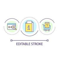 Company reputation loop concept icon. Statistic research. Find information. Business data abstract idea thin line illustration. Isolated outline drawing. Editable stroke vector