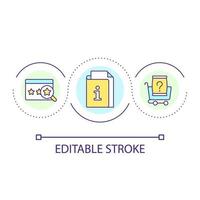 Company reputation loop concept icon. Statistic research. Find information. Business data abstract idea thin line illustration. Isolated outline drawing. Editable stroke vector