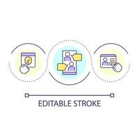 Clients support center loop concept icon. Consumer assistance. Security verification. Customer help abstract idea thin line illustration. Isolated outline drawing. Editable stroke vector