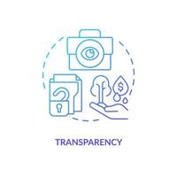 Transparency blue gradient concept icon. Level of trust in startup. Secure business. Profitable abstract idea thin line illustration. Isolated outline drawing vector