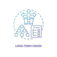 Long-term vision blue gradient concept icon. Business development strategy. Company growth plan abstract idea thin line illustration. Isolated outline drawing vector