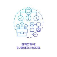 Effective business model blue gradient concept icon. Profitable strategy. Startup plan. Generate income abstract idea thin line illustration. Isolated outline drawing vector