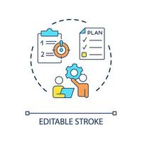 Request and plan concept icon. Software delivery. Product launch strategy. Release management process abstract idea thin line illustration. Isolated outline drawing. Editable stroke vector