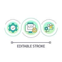 Ease of use loop concept icon. Software system simplification. Picking release management tool abstract idea thin line illustration. Isolated outline drawing. Editable stroke vector