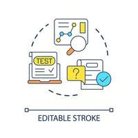 Testing and deployment concept icon. Product development process. Release management schedule abstract idea thin line illustration. Isolated outline drawing. Editable stroke vector