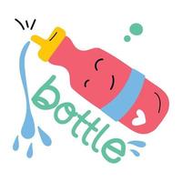 botella de agua de moda vector