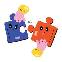 Trendy Puzzle Solving vector