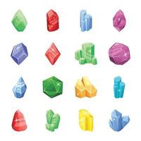 Collection of Gemstones 2d Icons vector