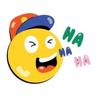 Trendy Laugh Emoji vector