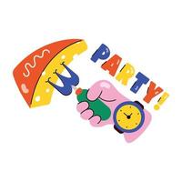 Trendy Party Concepts vector